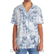 Blue White Miniature Schnauzer Hawaiian Aloha Shirt - Image 5
