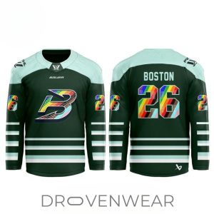 Boston Fleet Pride Month 2026 Custom PWHL Hockey Jersey by Drovenwear.com