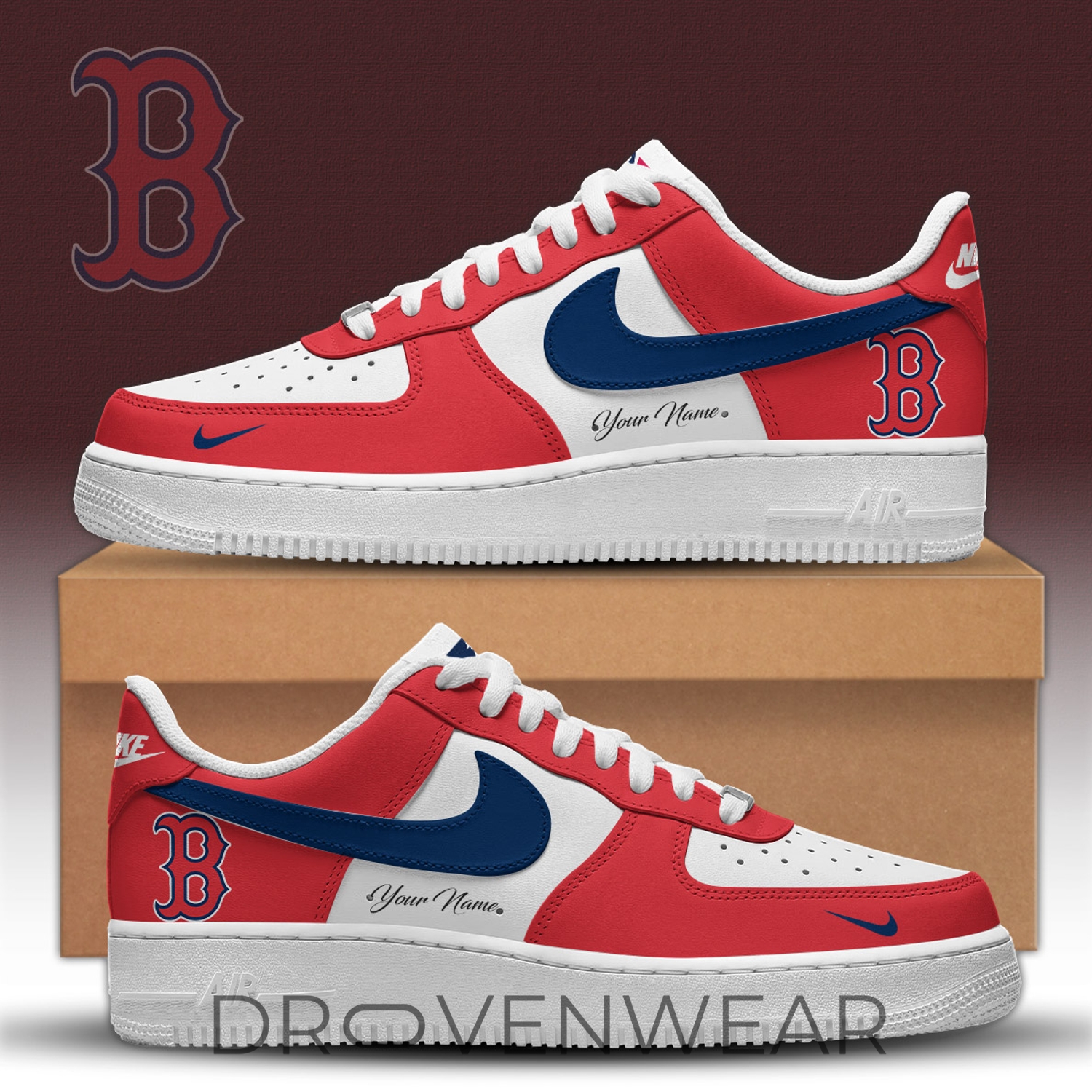 Boston Red Sox AF1 Inspired Collector Shoes 2026 Boston Red Sox AF1 Inspired Collector Shoes 2026