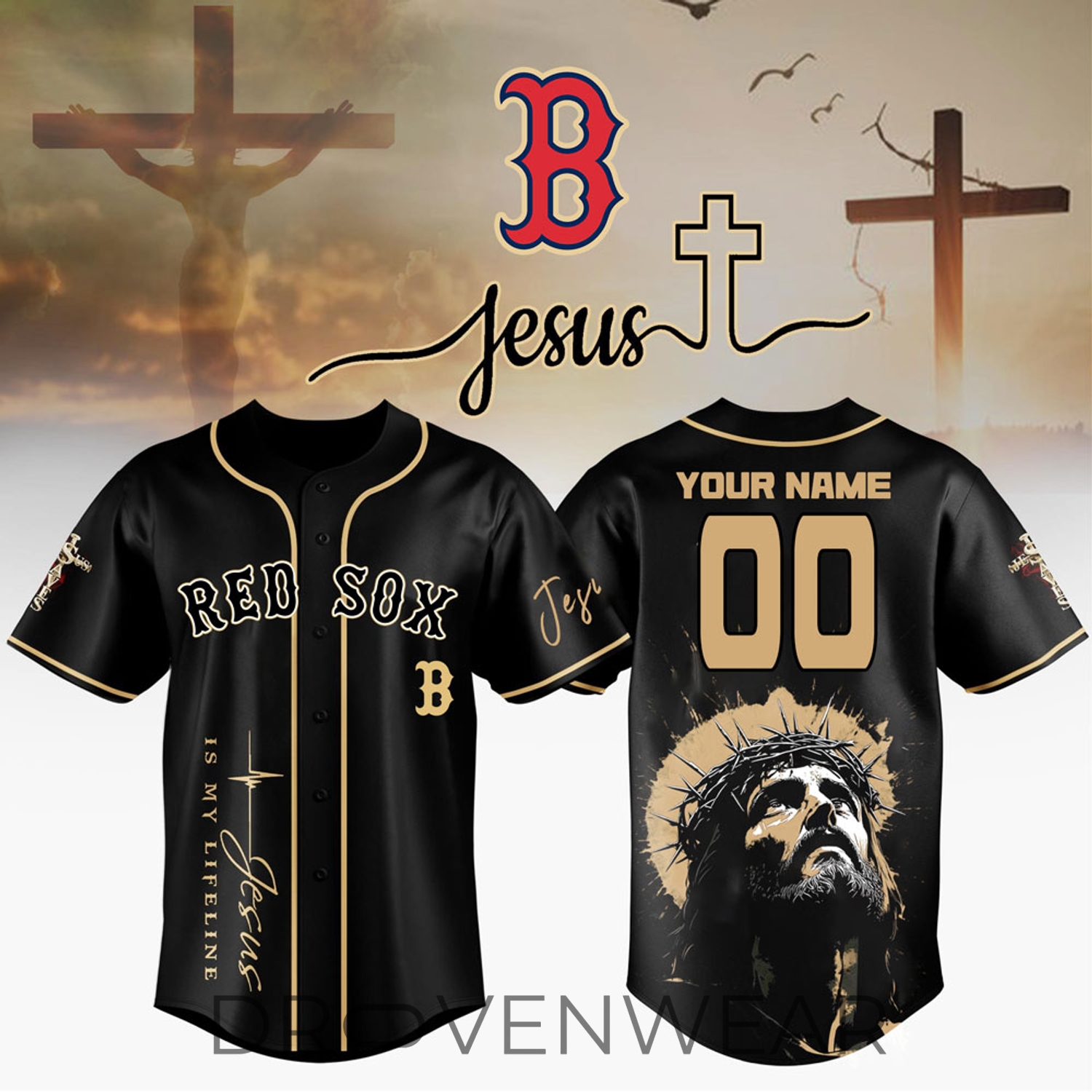Boston Red Sox Jesus Faith Personalized 3D Baseball Jersey Boston Red Sox Jesus Faith Personalized 3D Baseball Jersey
