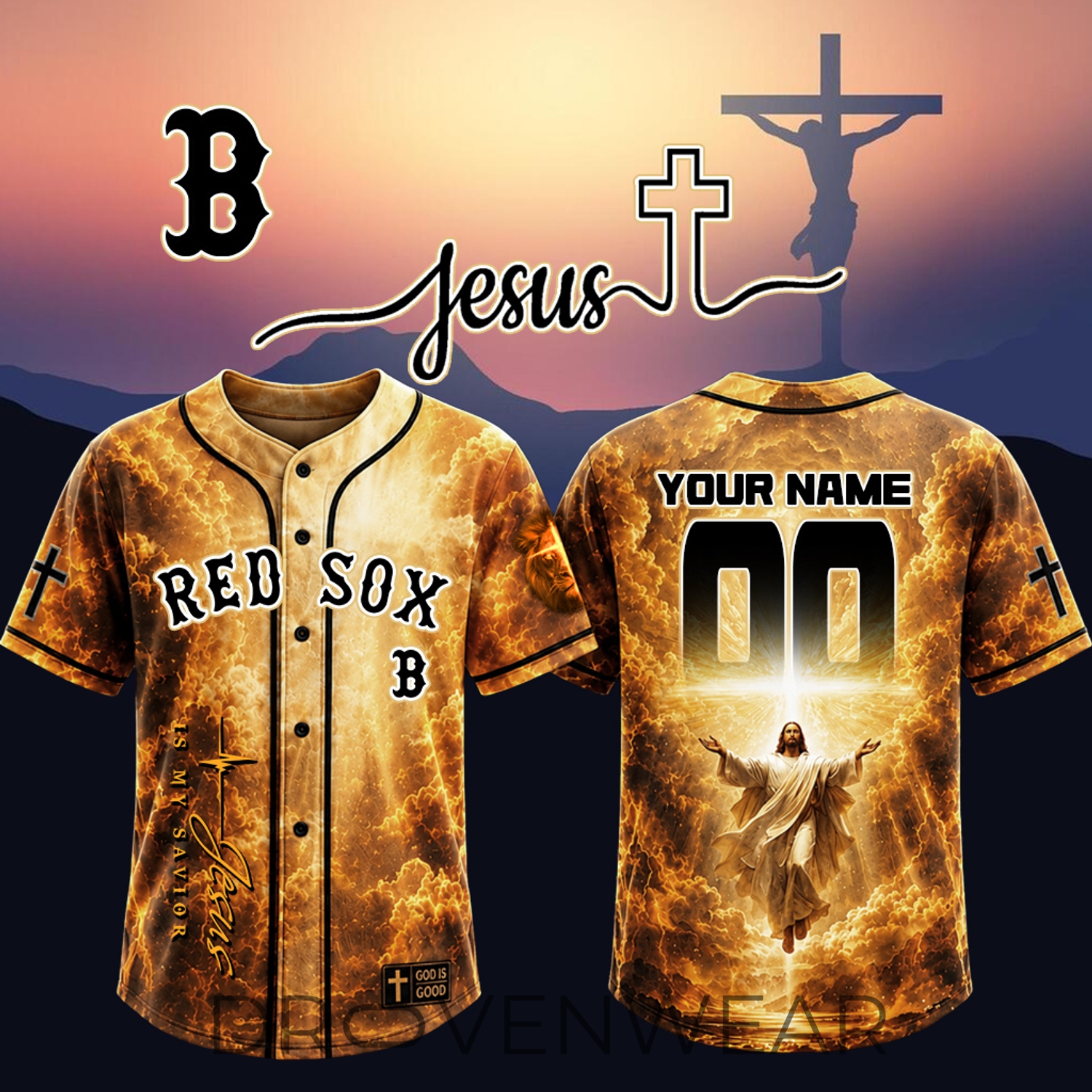 Boston Red Sox Jesus Faith Version 2 Personalized 3D Jersey Boston Red Sox Jesus Faith Version 2 Personalized 3D Jersey