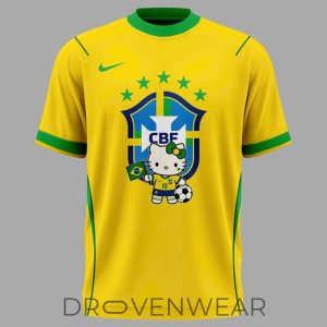 Brazil Football Hello Kitty World Cup 2026 Graphic Shirt by Drovenwear.com