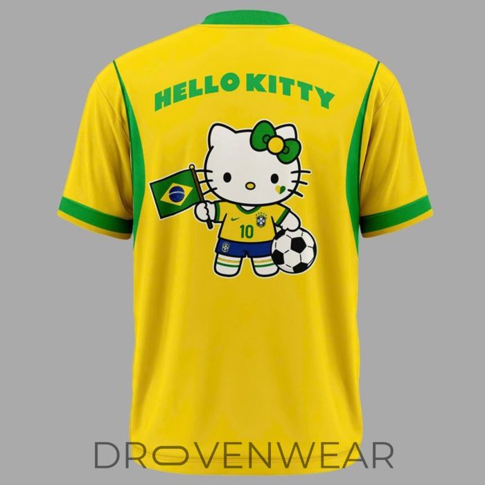 Brazil Football Hello Kitty World Cup 2026 Graphic Shirt - Image 3
