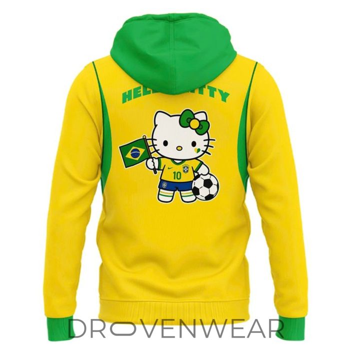 Brazil Football Hello Kitty World Cup 2026 Pullover Hoodie - Image 3