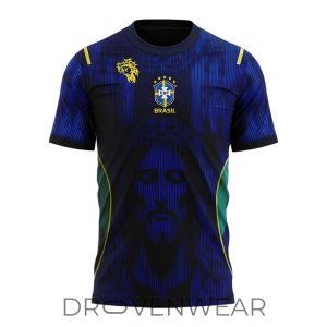 Brazil Soccer Team Jesus Inspired Custom Fan Jersey by Drovenwear.com