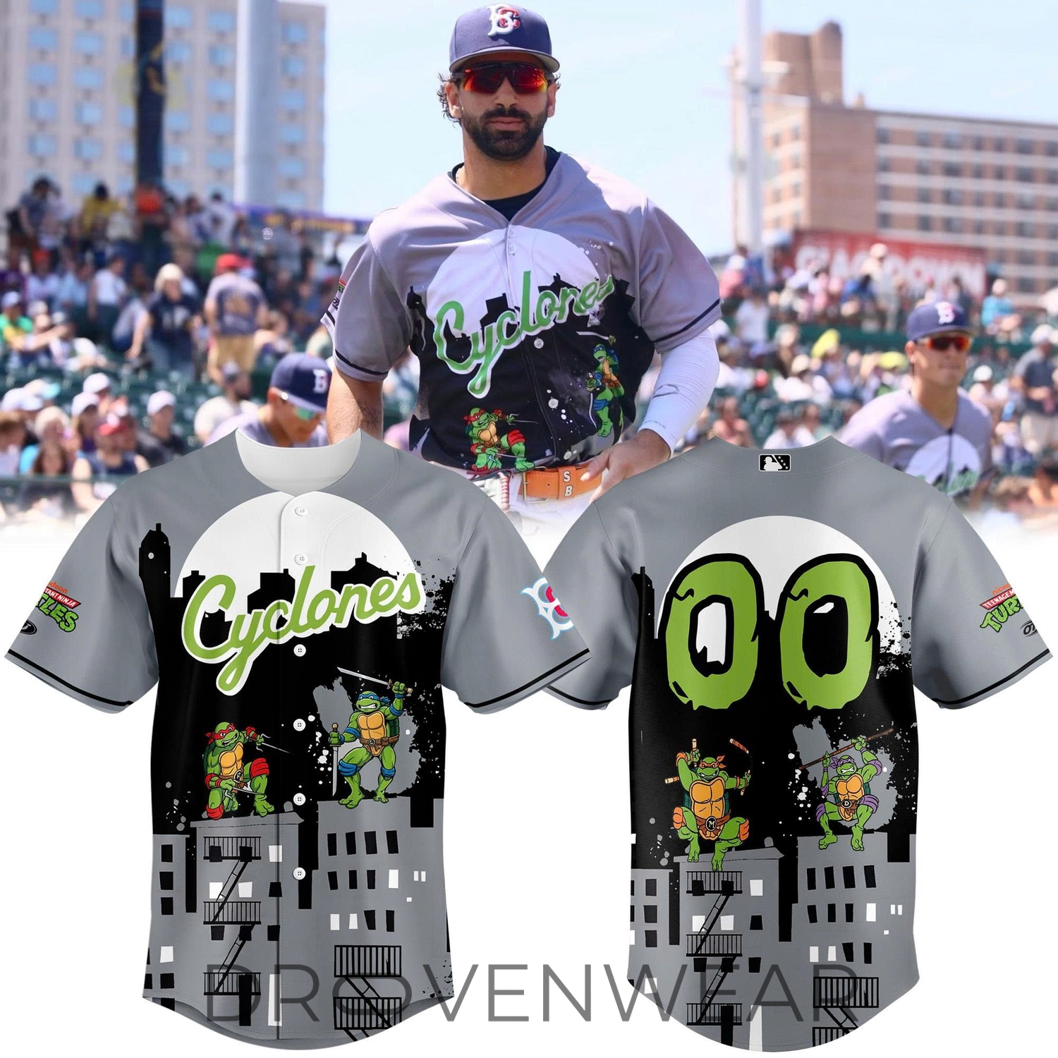 Brooklyn Cyclones 2026 TMNT Limited Edition Baseball Jersey Brooklyn Cyclones 2026 TMNT Limited Edition Baseball Jersey