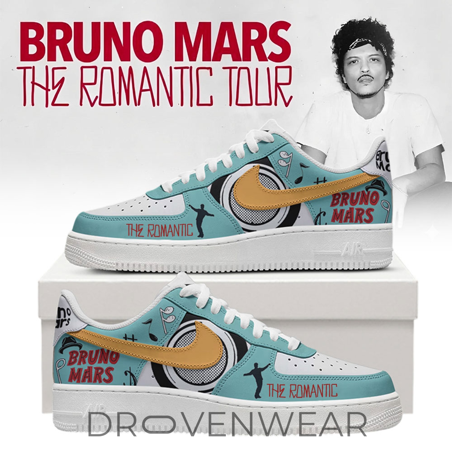 Bruno Mars Romantic Tour 2026 Personalized Air Force 1 Shoes Bruno Mars Romantic Tour 2026 Personalized Air Force 1 Shoes