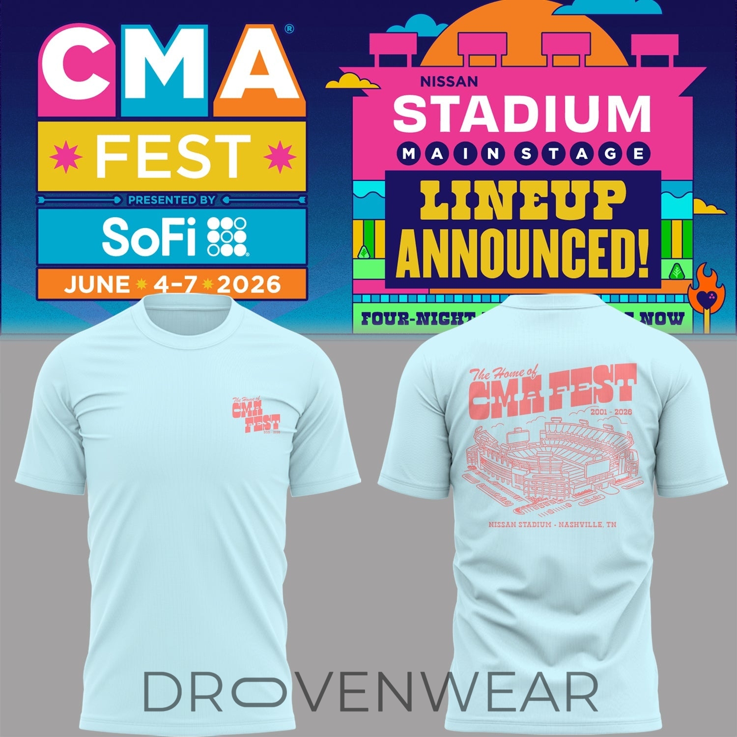 CMA Fest 2026 Nissan Stadium Music Festival T-Shirt CMA Fest 2026 Nissan Stadium Music Festival T-Shirt