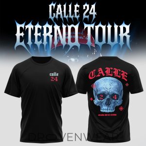 Calle 24 Eterno Tour 2026 Graphic Black TShirt by Drovenwear.com