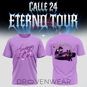 Calle 24 Eterno Tour 2026 Purple Graphic TShirt by Drovenwear.com