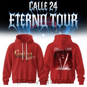 Calle 24 Eterno Tour 2026 Signature Red Hoodie by Drovenwear.com