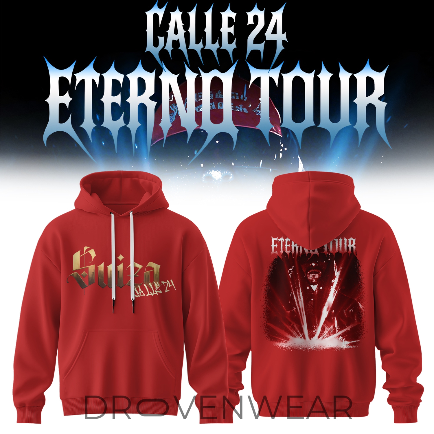 Calle 24 Eterno Tour 2026 Signature Red Hoodie Calle 24 Eterno Tour 2026 Signature Red Hoodie
