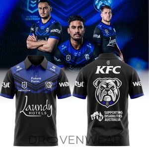 Canterbury Bankstown Bulldogs Back In Black Polo Shirt by Drovenwear.com