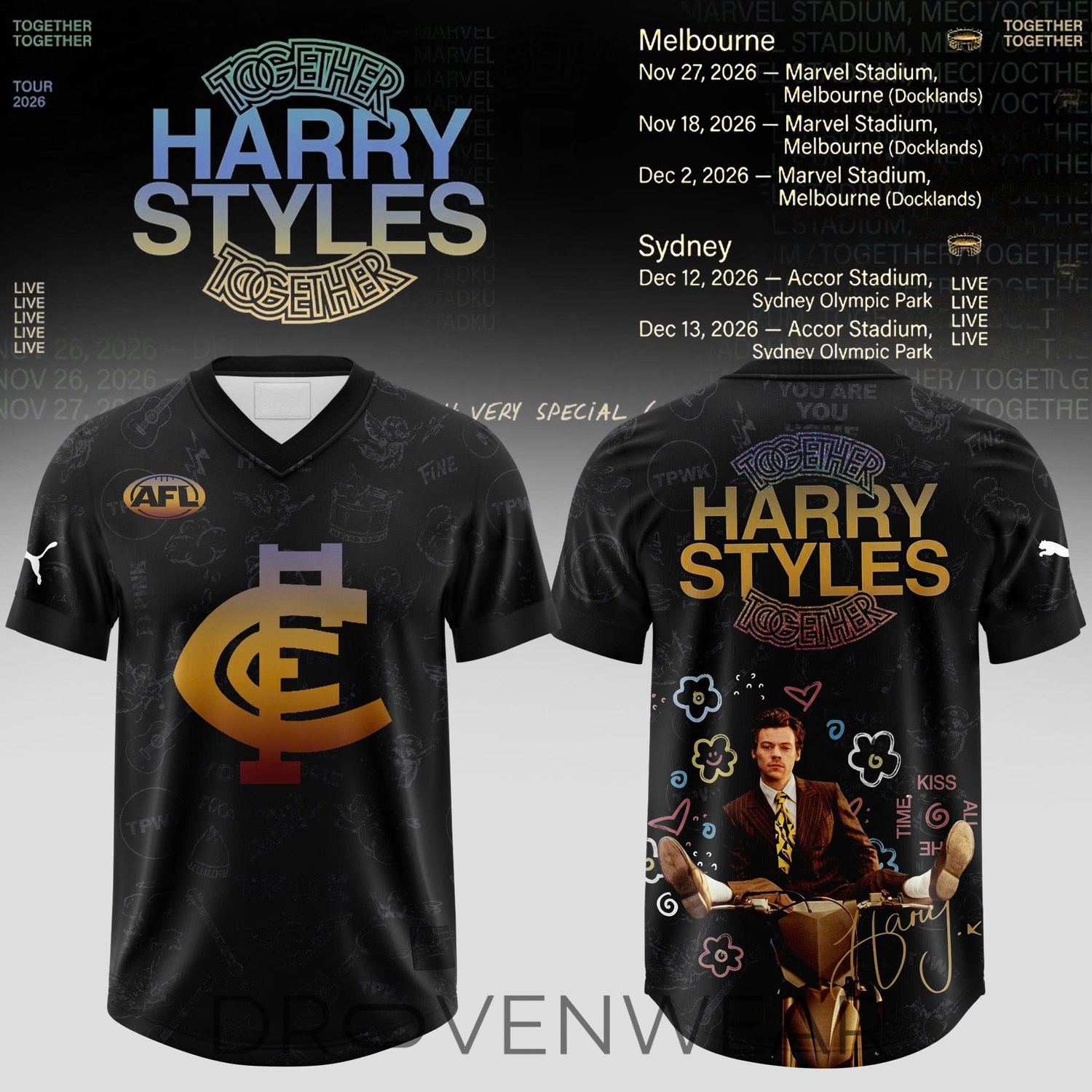 Carlton Blues Harry Styles Together Together Tour 2026 Football Jersey Carlton Blues Harry Styles Together Together Tour 2026 Football Jersey
