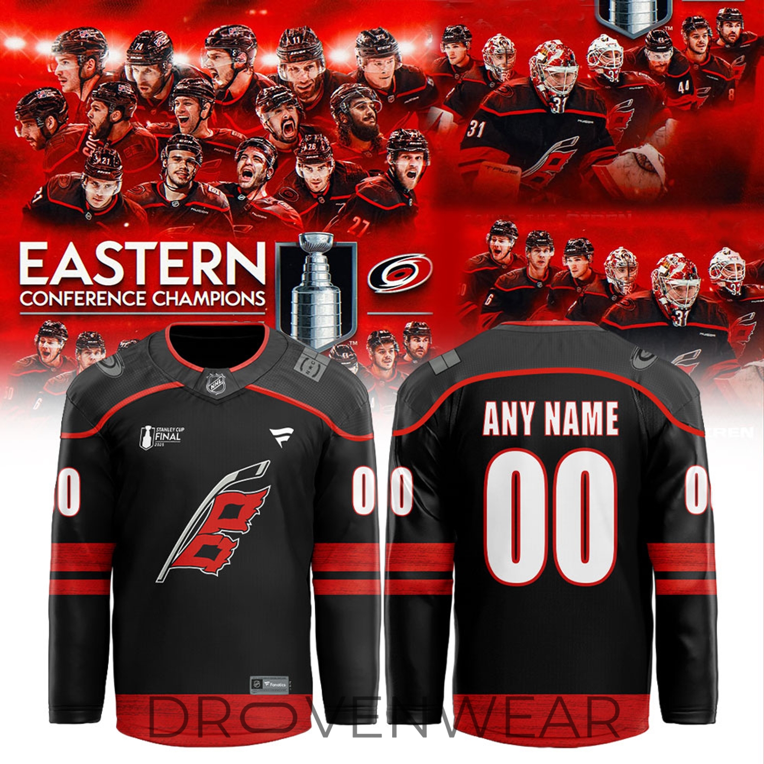 Carolina Hurricanes 2026 Eastern Conference Champions Personalized Hockey Jersey Carolina Hurricanes 2026 Eastern Conference Champions Personalized Hockey Jersey