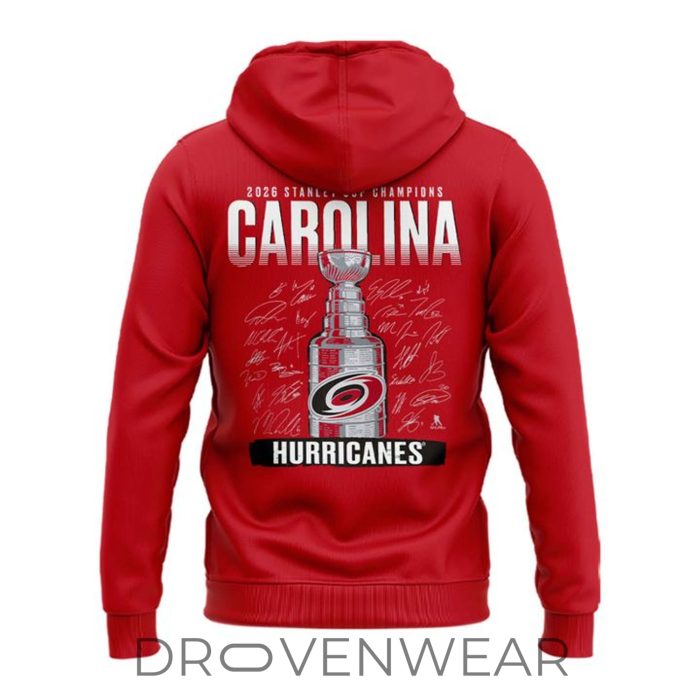 Carolina Hurricanes 2026 Stanley Cup Champions Parade Red Hoodie - Image 3