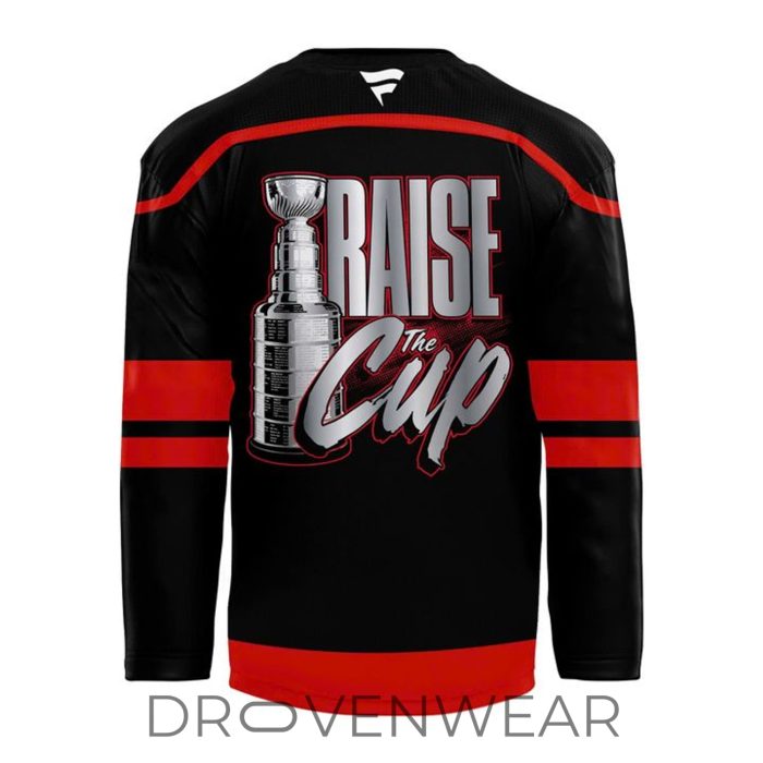 Carolina Hurricanes Raise The Cup 2026 Champions Black Hockey Jersey - Image 3