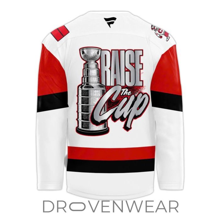 Carolina Hurricanes Raise The Cup 2026 Champions White Hockey Jersey - Image 3
