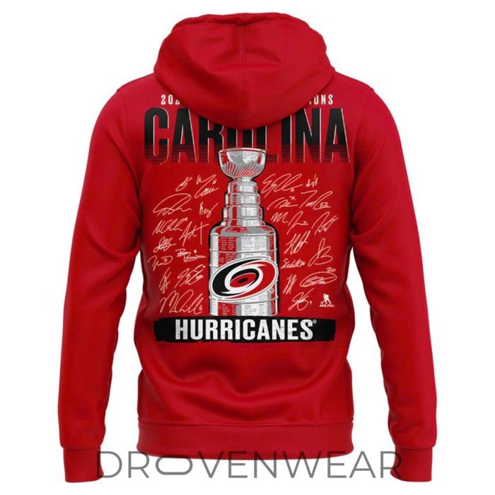 Carolina Hurricanes Stanley Cup Champions Signature Roster Pullover Hoodie - Image 3