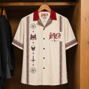 Slayer Mexican Inspired Luxury Design Hawaiian Shirt - Image 3