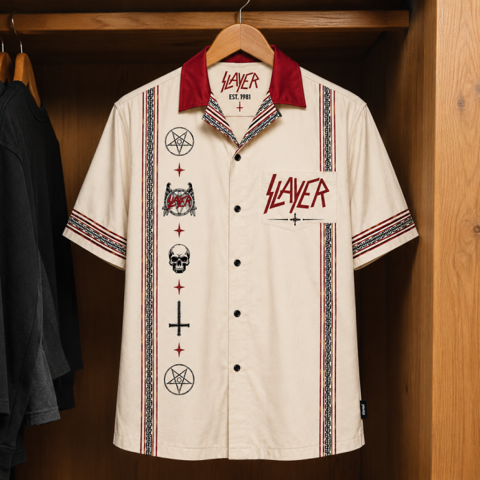 Slayer Mexican Inspired Luxury Design Hawaiian Shirt - Image 3