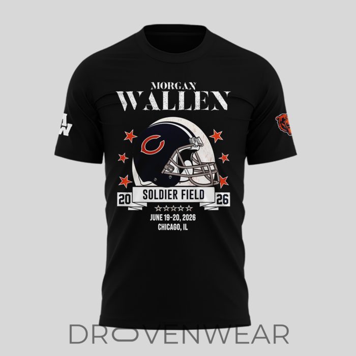 Chicago Bears x Morgan Wallen 2026 Limited Edition Black Shirt - Image 4