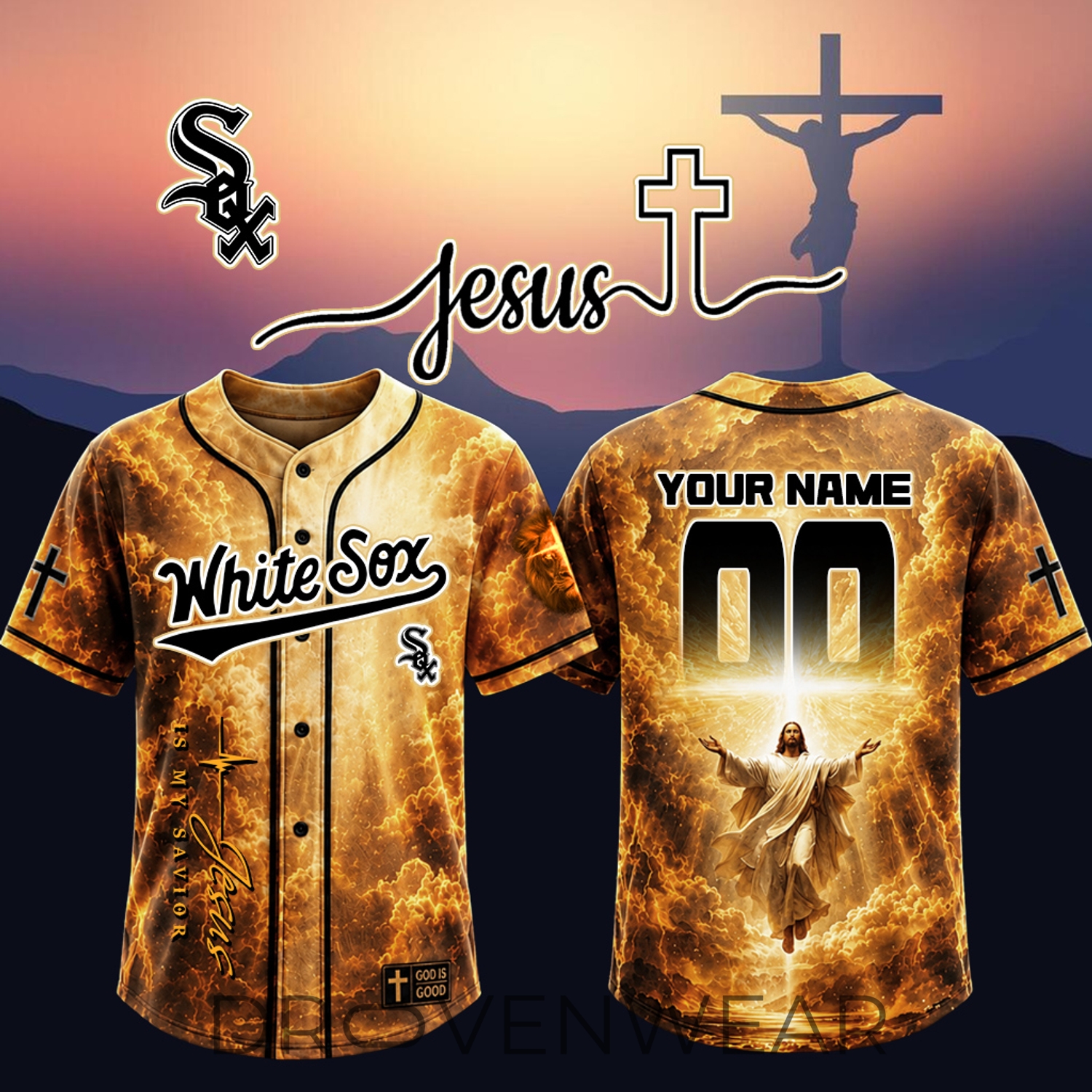 Chicago White Sox Jesus Faith Version 2 Personalized 3D Jersey Chicago White Sox Jesus Faith Version 2 Personalized 3D Jersey