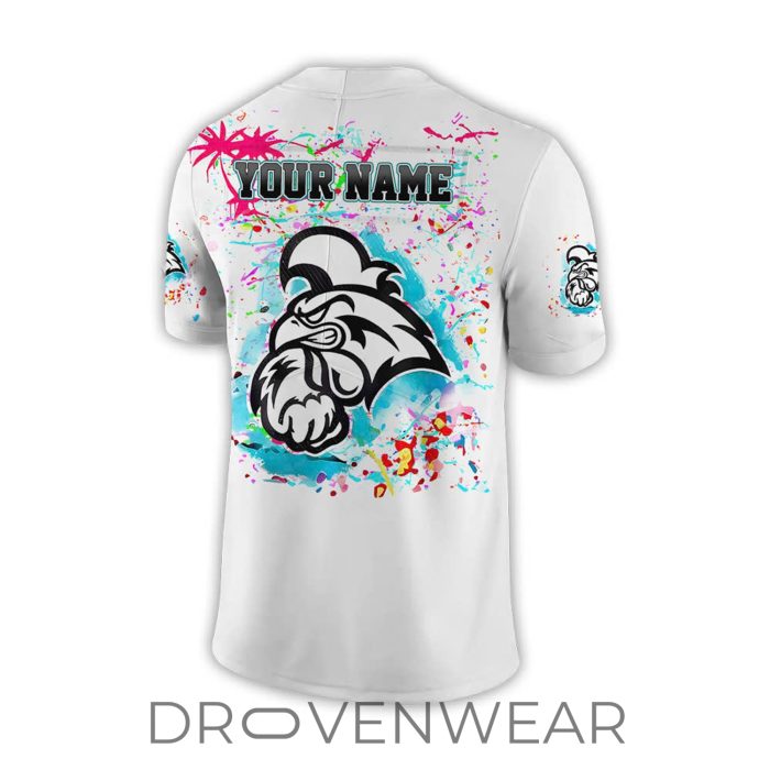 Coastal Carolina Chanticleers Airbrush Custom Football Jersey White Edition - Image 3