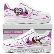 Custom Name Jack Skellington Inspired Pattern Leather Casual AF1 Shoes