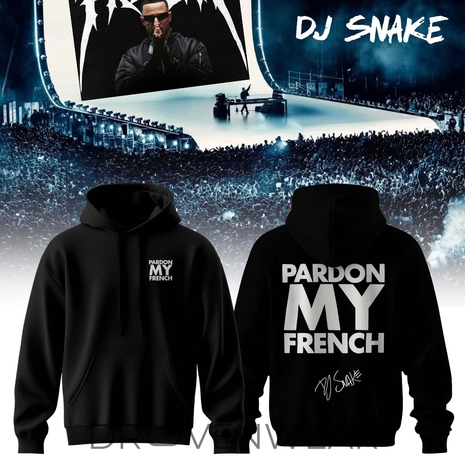DJ Snake EU Tour 2026 Vintage Black Hoodie DJ Snake EU Tour 2026 Vintage Black Hoodie