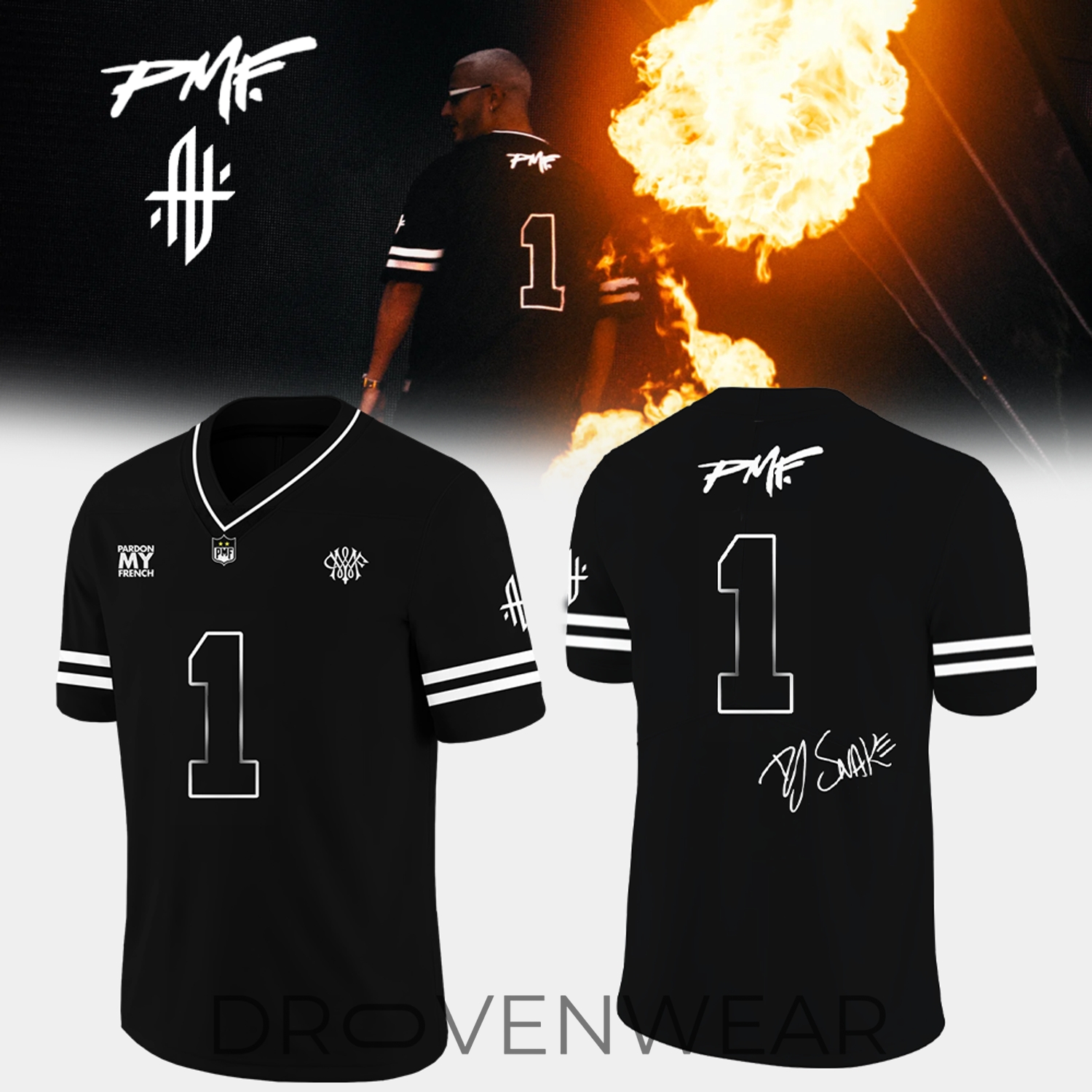 DJ Snake European Tour 2026 Black Football Style Jersey DJ Snake European Tour 2026 Black Football Style Jersey