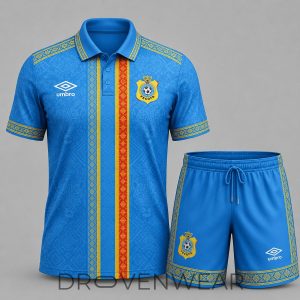 DR Congo FIFA World Cup 2026 Cultural Polo Shorts Set by Drovenwear.com
