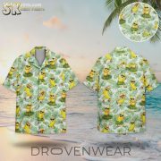 Dancing Banana Yellow Hawaiian Shirt Men - Tropical Cartoon Print with Sunglasses - Image 2