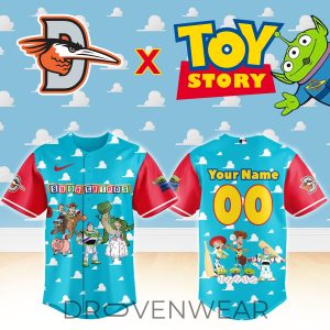Delmarva Shorebirds Toy Story Special Event Baseball Jersey by Drovenwear.com