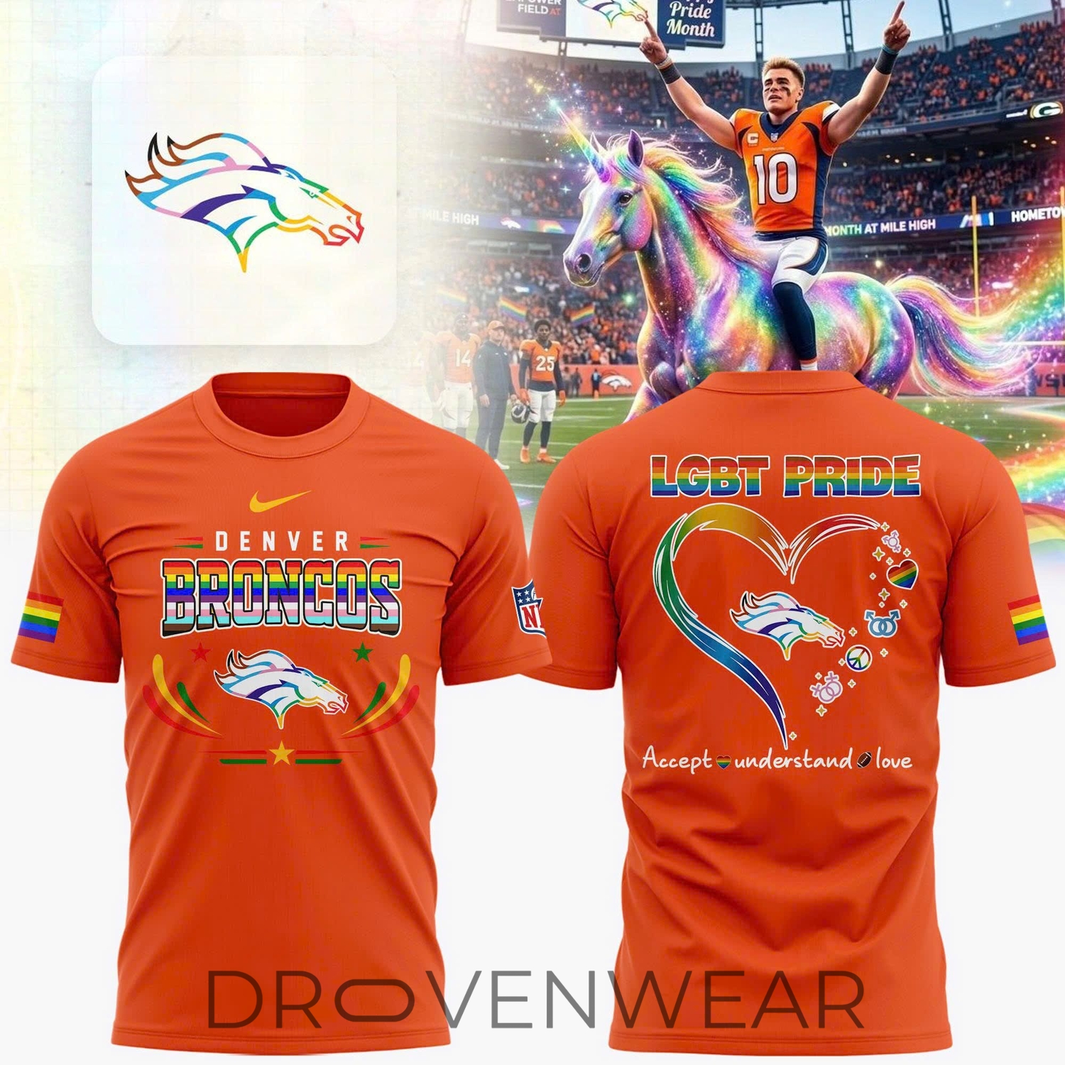 Denver Broncos Pride Celebration 2026 Fan T-Shirt Denver Broncos Pride Celebration 2026 Fan T-Shirt