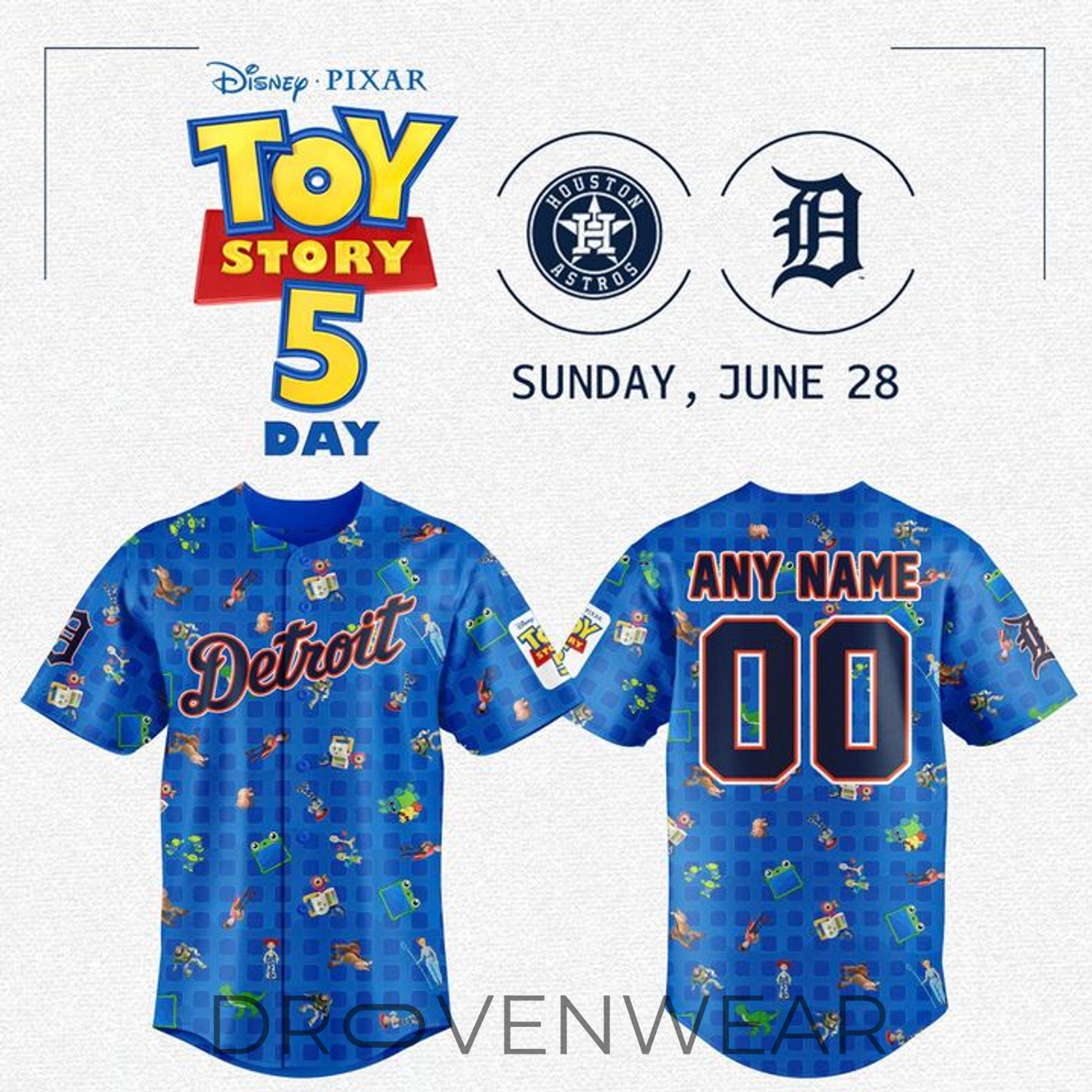 Detroit Tigers Toy Story 5 Day 2026 Limited Edition Baseball Jersey Detroit Tigers Toy Story 5 Day 2026 Limited Edition Baseball Jersey