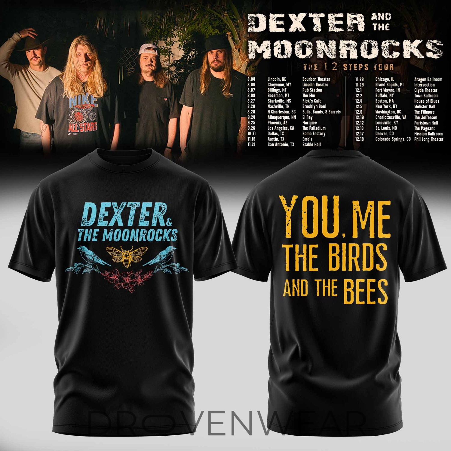 Dexter & The Moonrocks 12 Step Tour 2026 Graphic Tee Dexter & The Moonrocks 12 Step Tour 2026 Graphic Tee