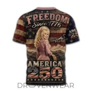Dolly Parton America 250 Freedom Celebration 3D Graphic Shirt - Image 3