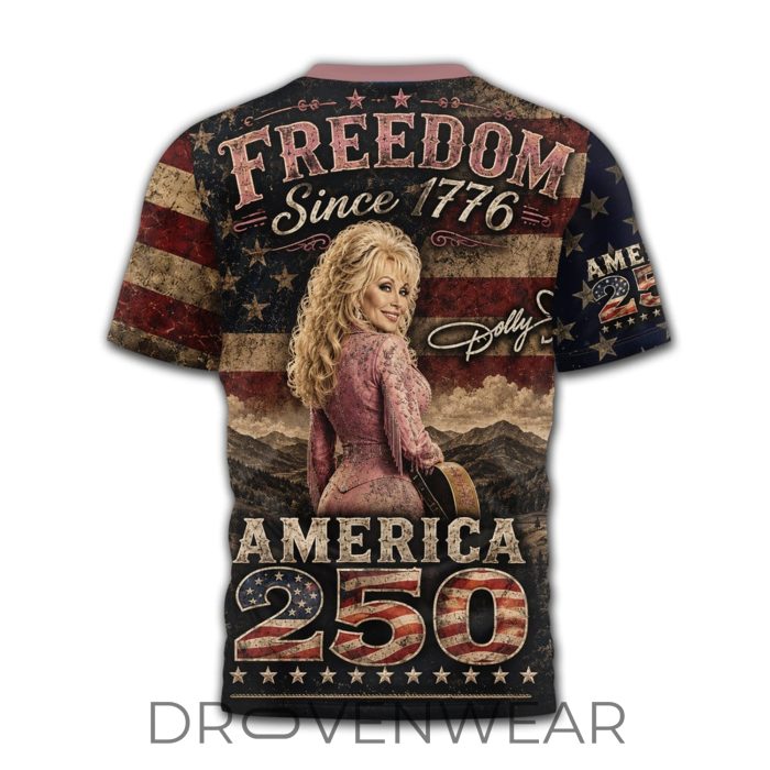 Dolly Parton America 250 Freedom Celebration 3D Graphic Shirt - Image 3