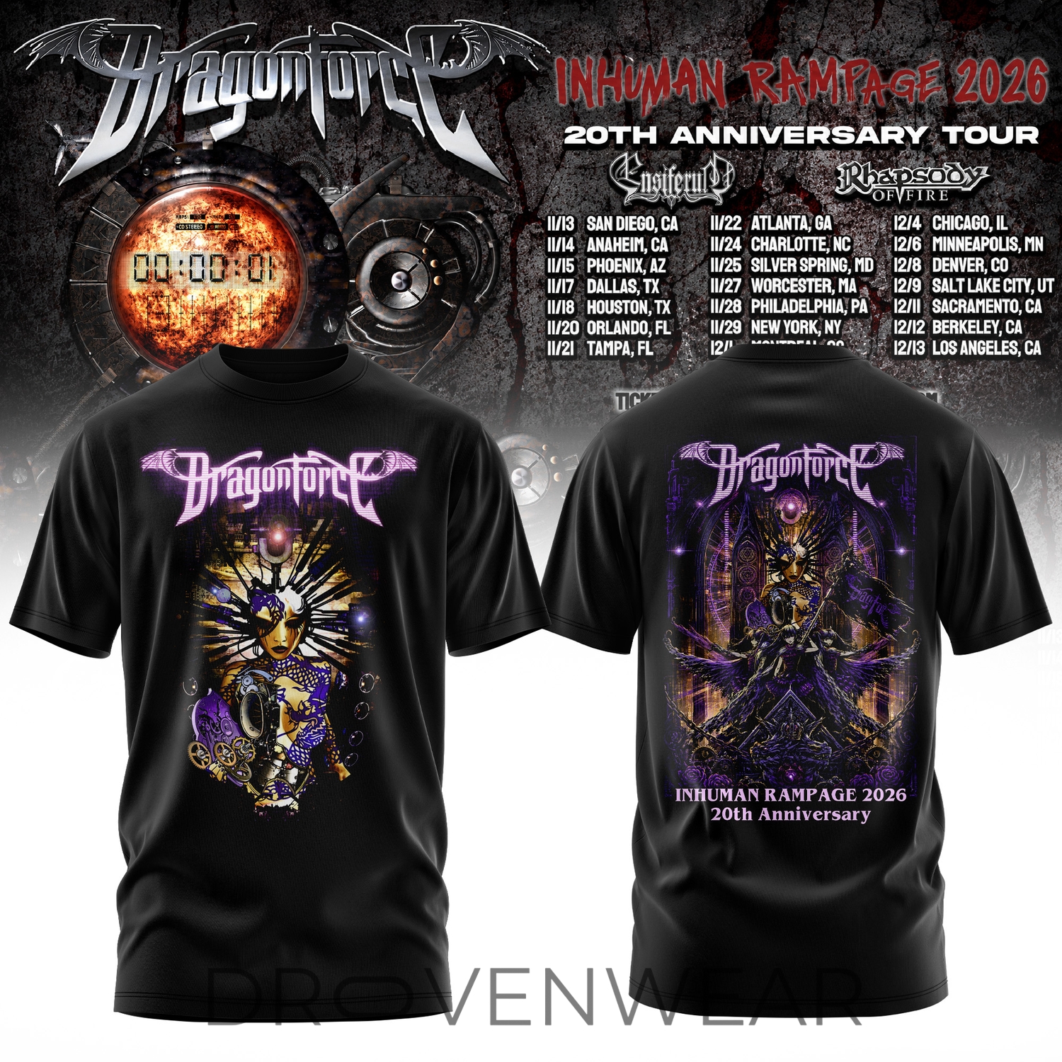 DragonForce Inhuman Rampage Anniversary Tee Version 2 DragonForce Inhuman Rampage Anniversary Tee Version 2