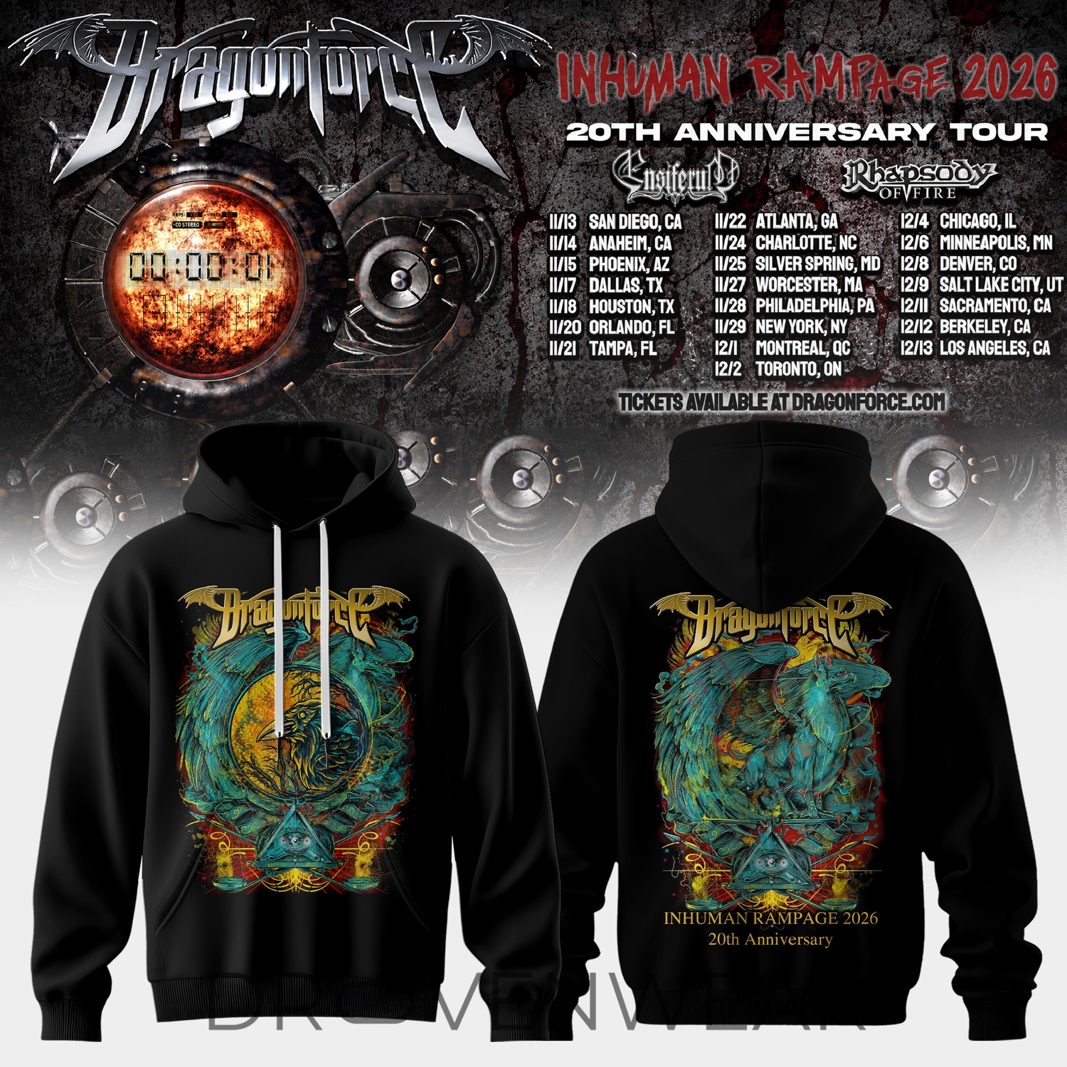 DragonForce Inhuman Rampage Collector Hoodie Version 4 DragonForce Inhuman Rampage Collector Hoodie Version 4