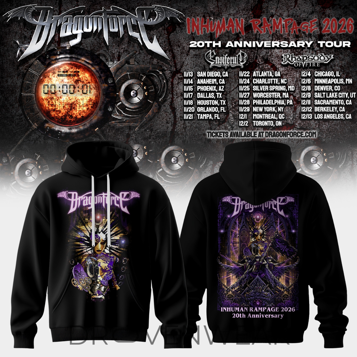 DragonForce Inhuman Rampage Fan Hoodie Version 3 DragonForce Inhuman Rampage Fan Hoodie Version 3