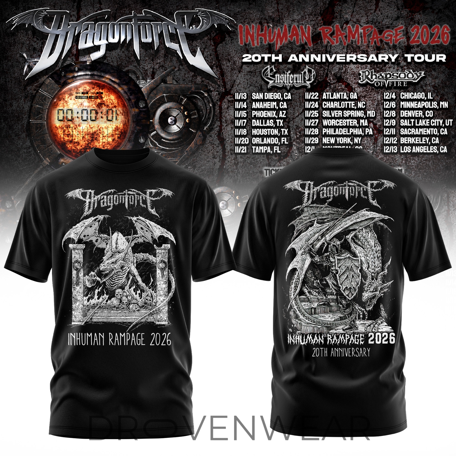 DragonForce Inhuman Rampage Fan Shirt Version 3 DragonForce Inhuman Rampage Fan Shirt Version 3