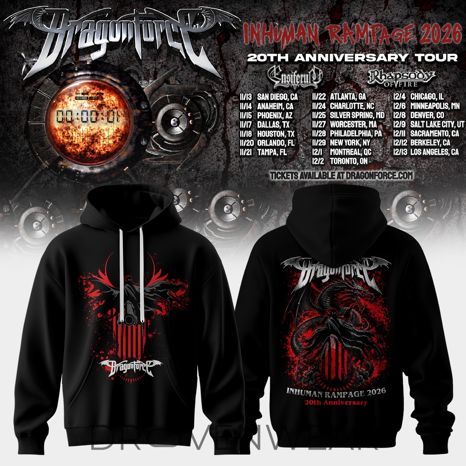 DragonForce Inhuman Rampage Special Hoodie Version 2 DragonForce Inhuman Rampage Special Hoodie Version 2