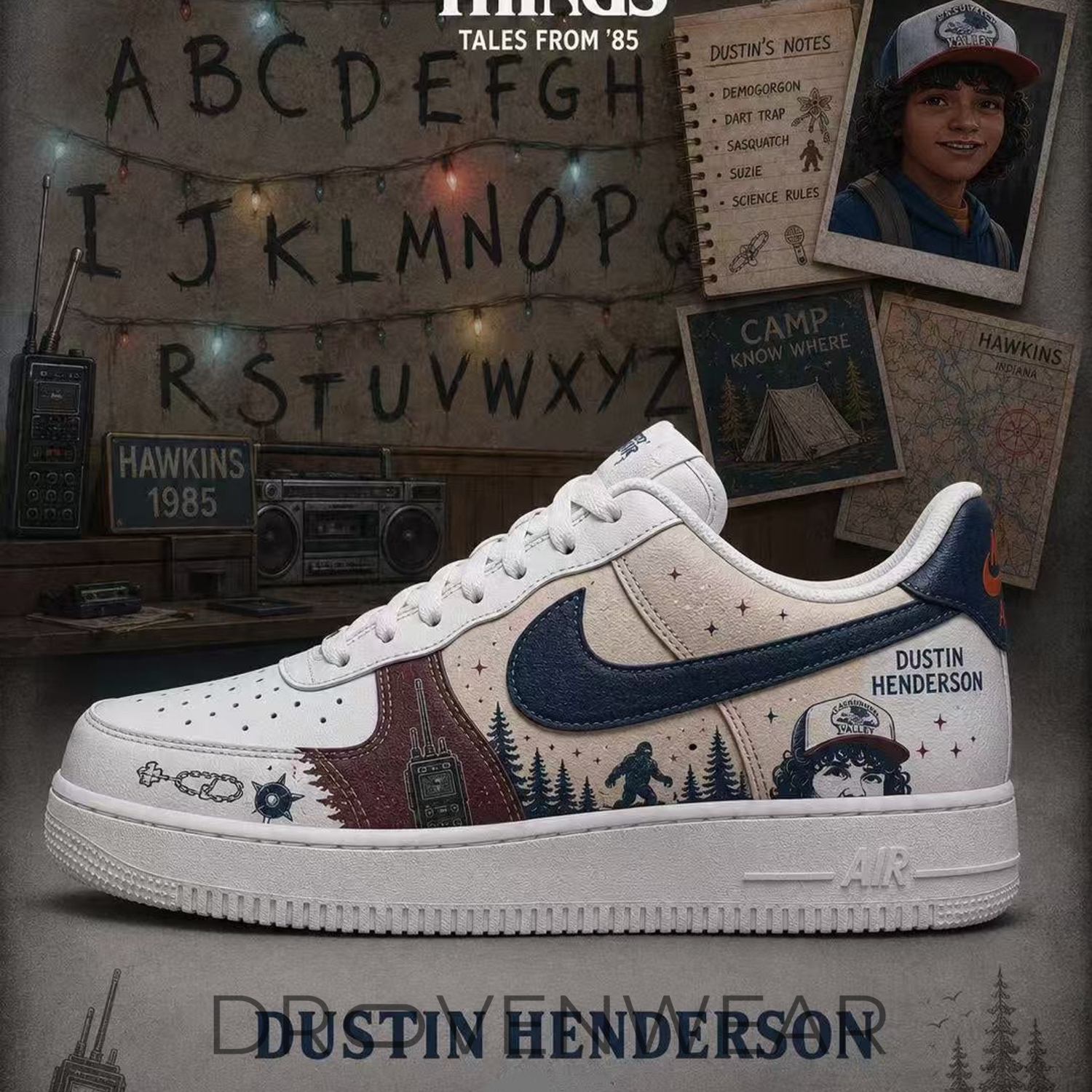 Dustin Henderson Stranger Things AF1 Sneakers Version 2 Dustin Henderson Stranger Things AF1 Sneakers Version 2