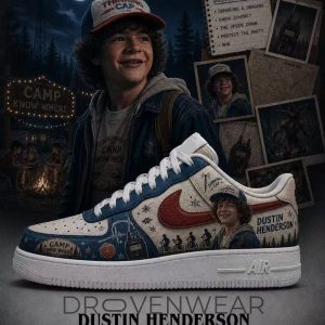 Dustin Henderson Stranger Things Limited AF1 Shoes by Drovenwear.com
