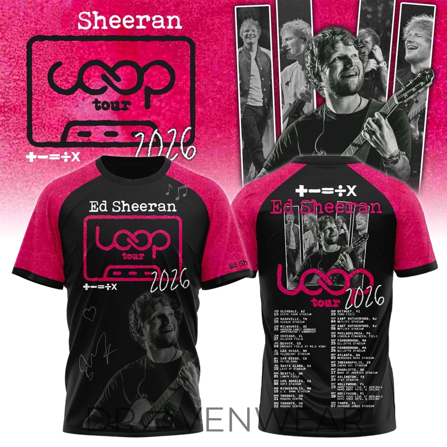 Ed Sheeran Loop Tour 2026 Exclusive Concert T-Shirt Ed Sheeran Loop Tour 2026 Exclusive Concert T-Shirt