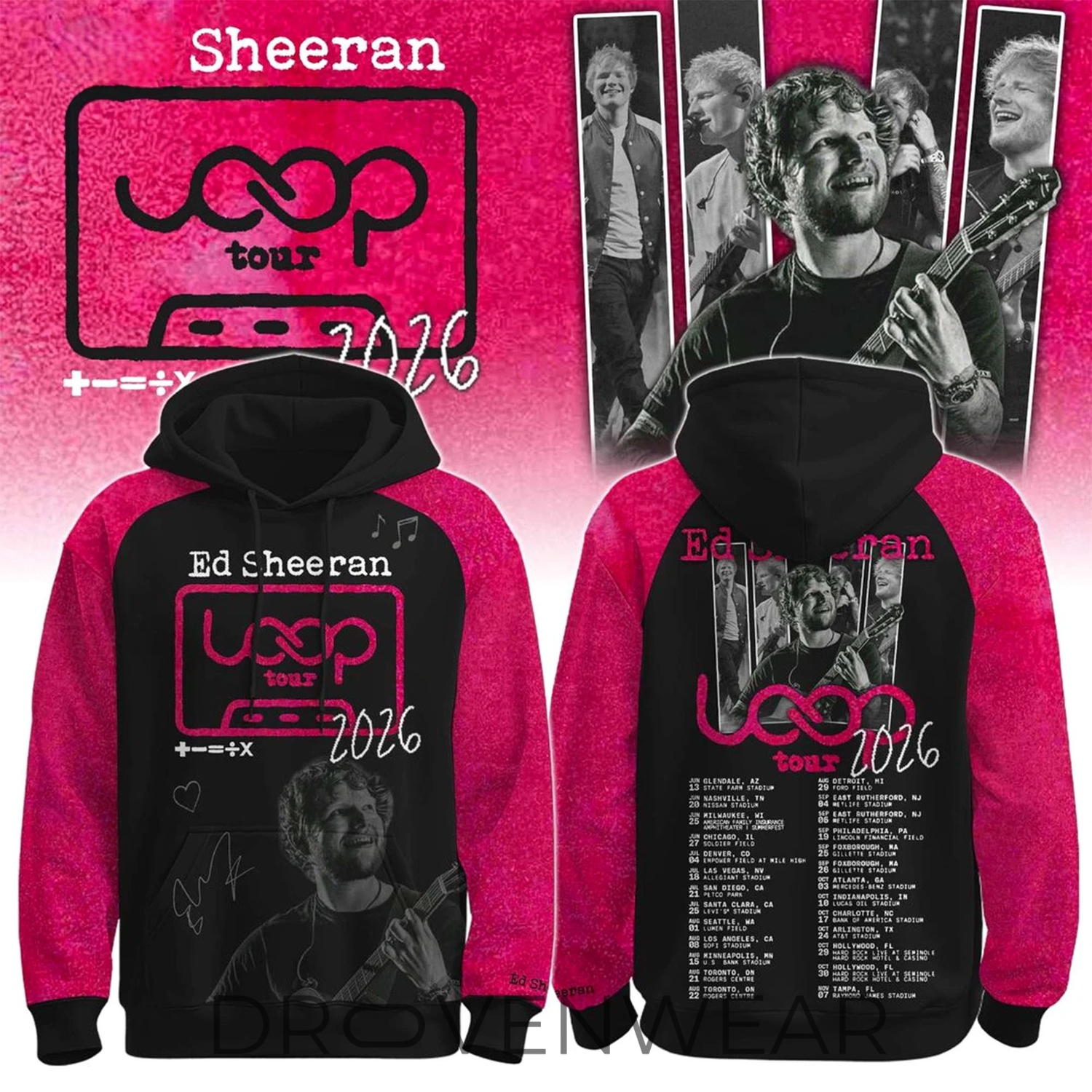 Ed Sheeran Loop Tour 2026 Premium Fan Hoodie Ed Sheeran Loop Tour 2026 Premium Fan Hoodie