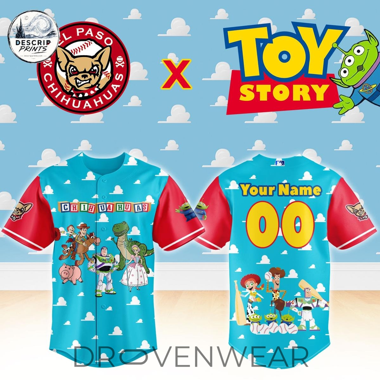 El Paso Chihuahuas Toy Story Night Personalized Jersey El Paso Chihuahuas Toy Story Night Personalized Jersey