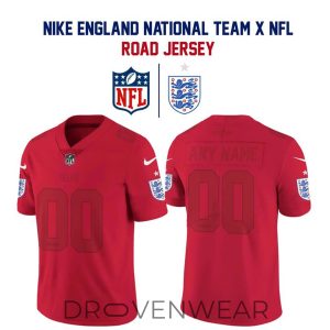 England Football Federation x NFL Limited Road Jersey by Drovenwear.com